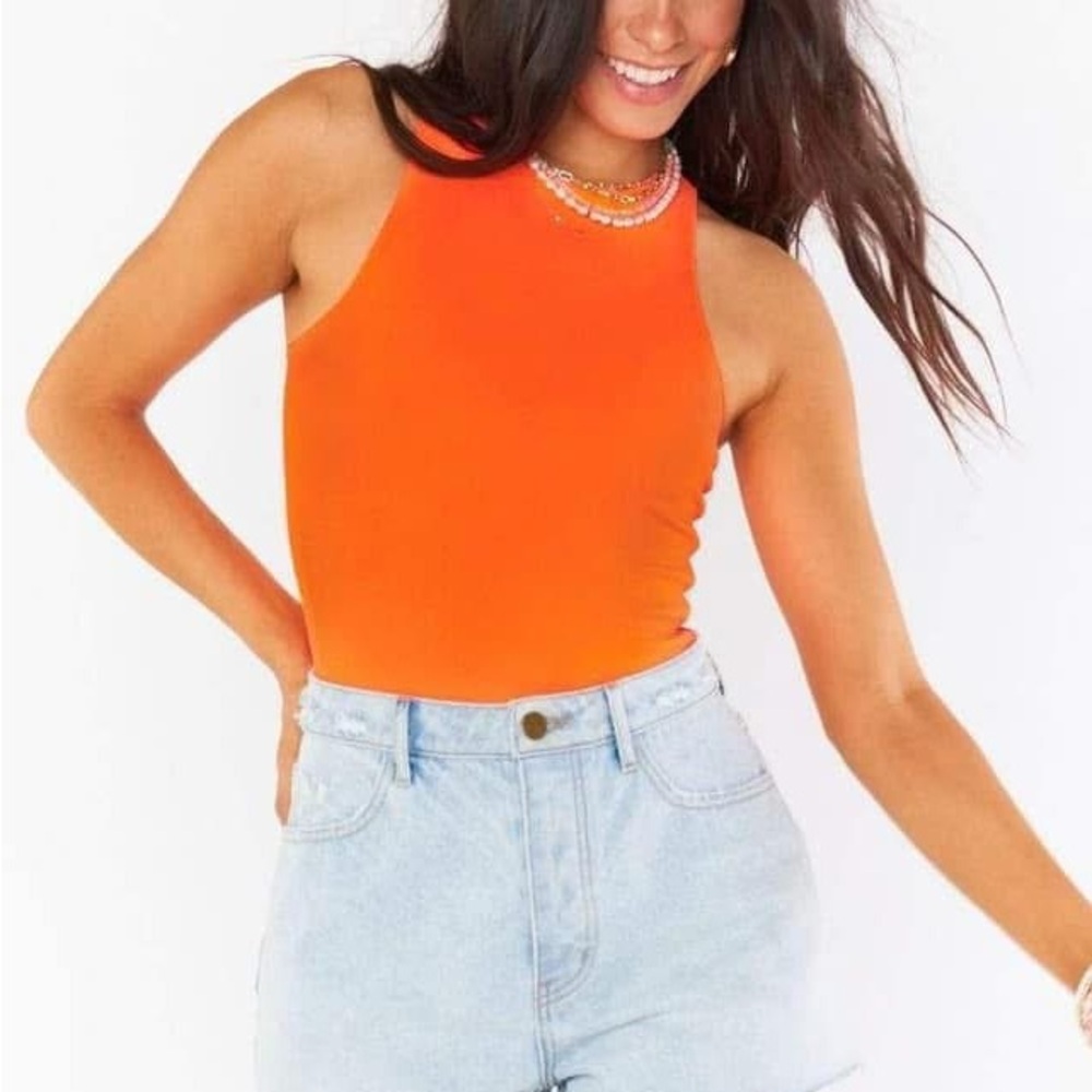 Show Me Your MuMu Best Bodysuit ~ Neon Orange Stretch Size XS